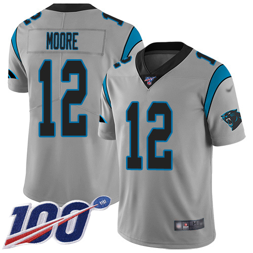 Carolina Panthers Limited Silver Men DJ Moore Jersey NFL Football #12 100th Season Inverted Legend->carolina panthers->NFL Jersey